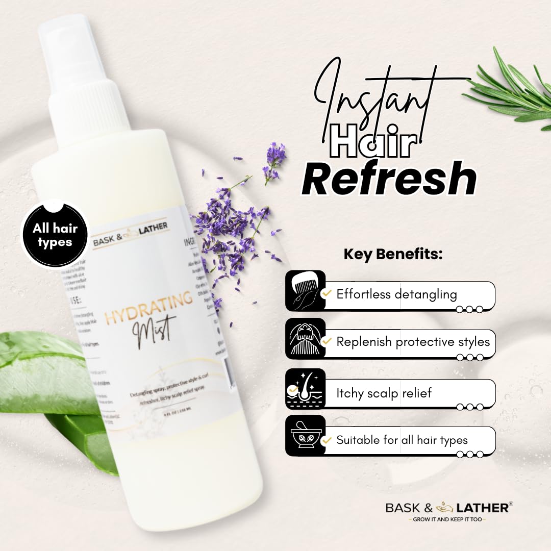Complete Natural Haircare System for Growth & Hydration | Hair Elixir + Scalp Stimulator Oil + Balm + Hydrating Mist
